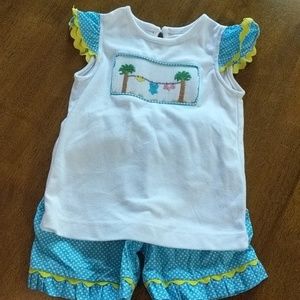 Smocked Beach Clothes Line Set